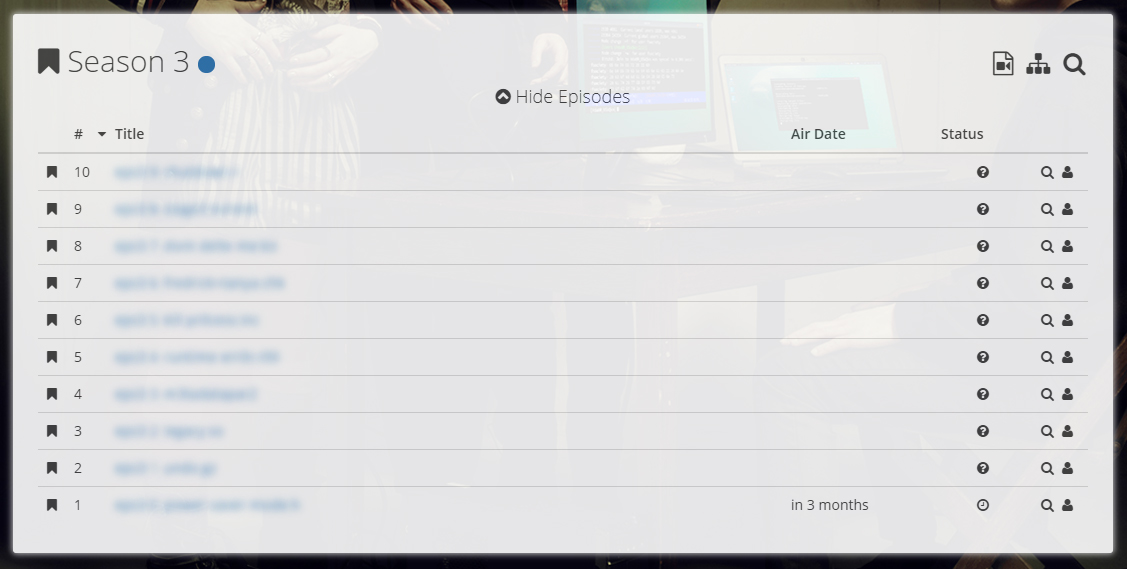 Sonarr - Episode name hider