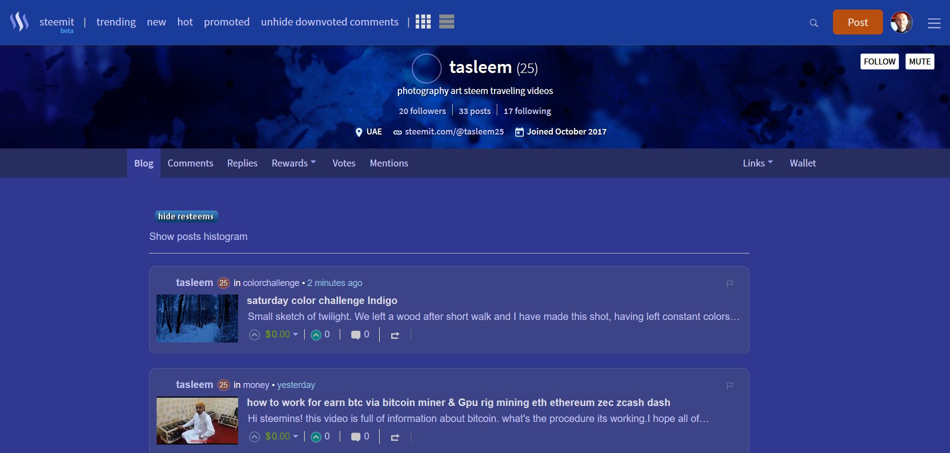 Steemit - Ureka Blue