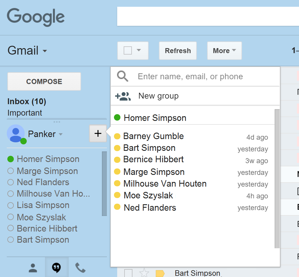 Gmail Hangout compact (almost like old GChat)