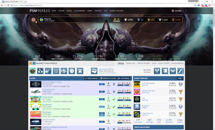 PSNProfiles.com - Remove search bar from profiles
