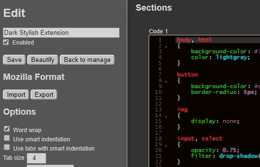 Dark Stylish/Stylus Interface