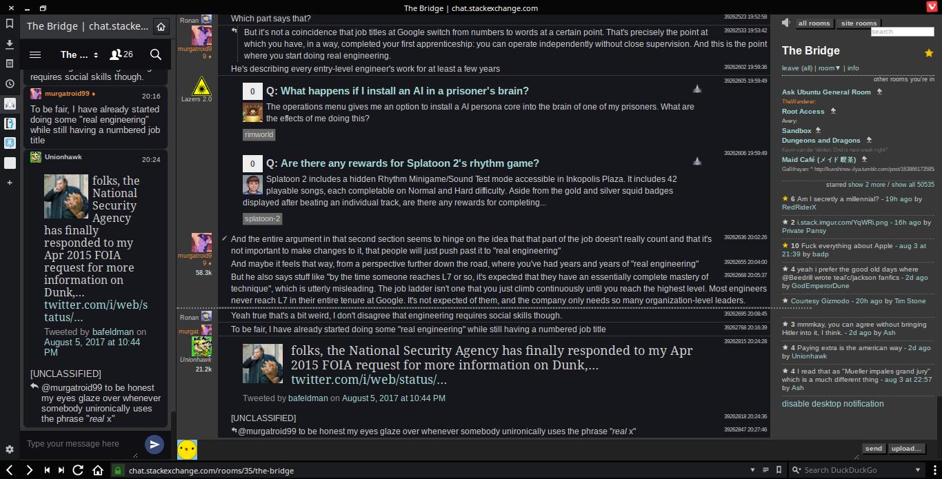 StackExchange Chat Minimal Dark (Mobile + Desktop)