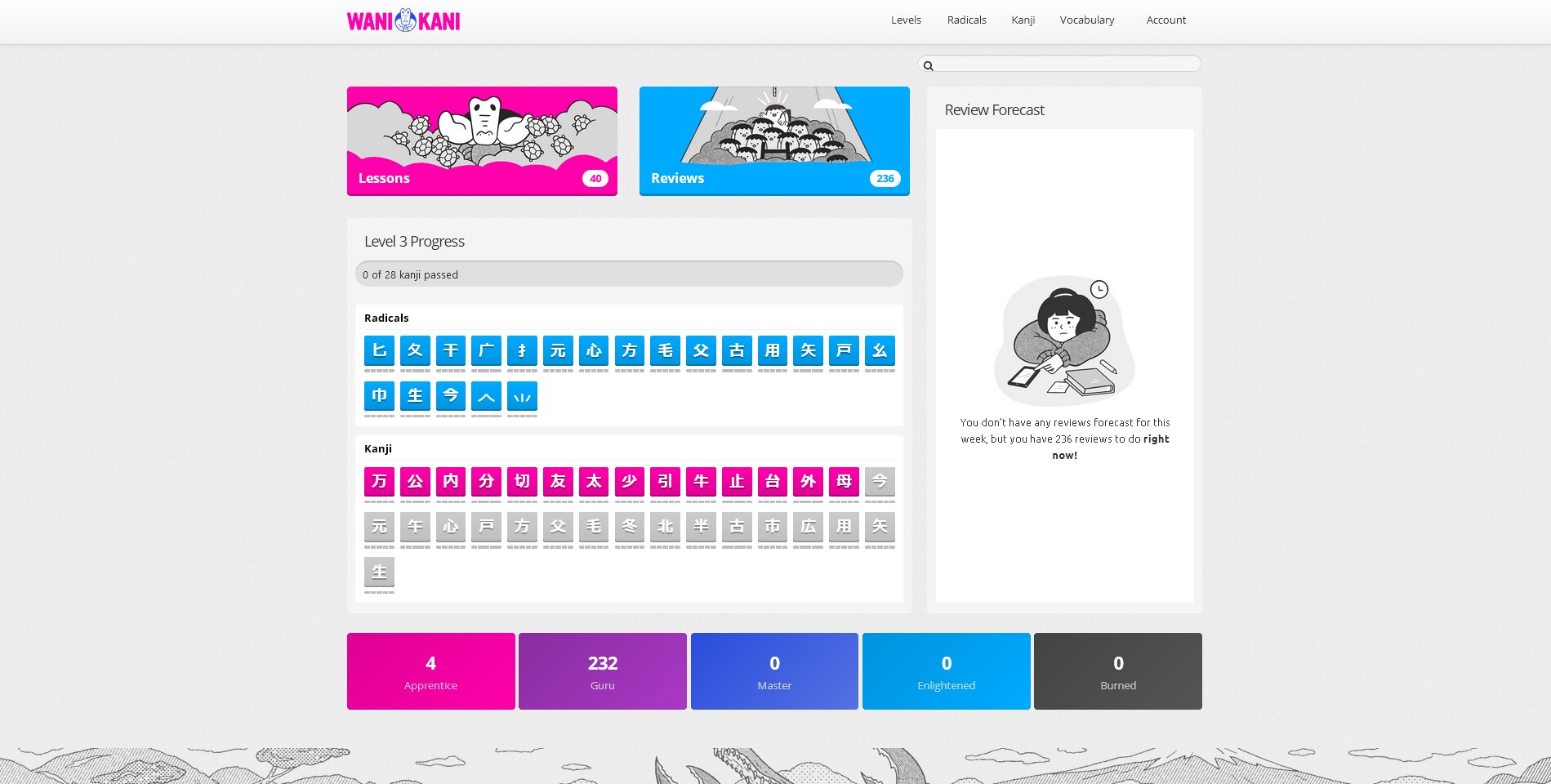 Wanikani: Remove Useless Panels