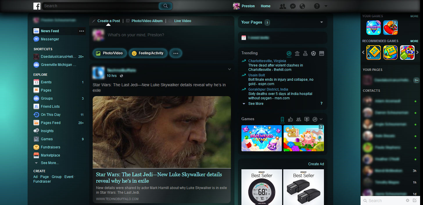 Facebook - Dark Shiny Transparency V2 (beta)