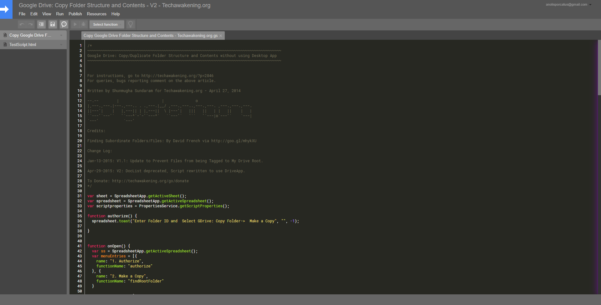 Google Apps Script Dark - Monokai