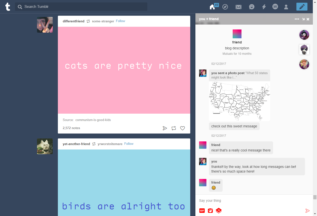 Bigger Tumblr Messaging