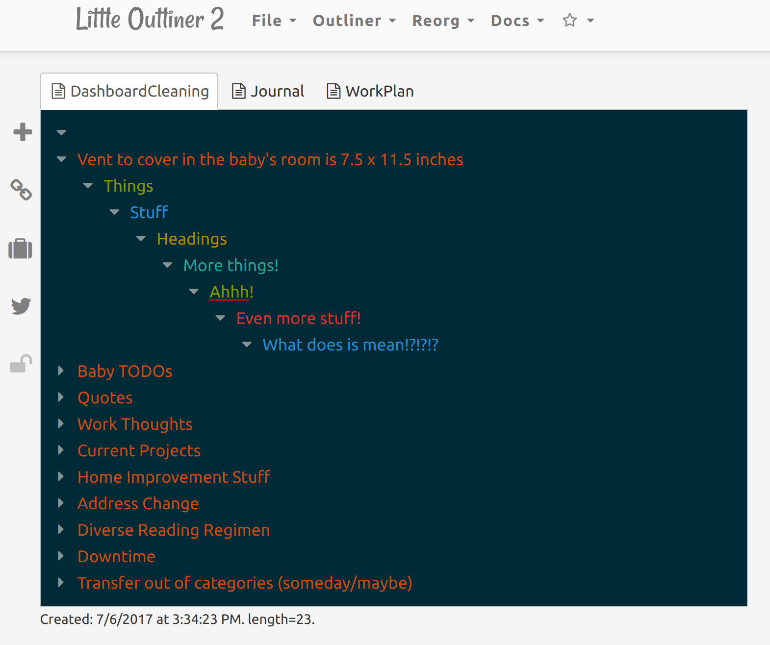 LittleOutliner - Solarized Dark