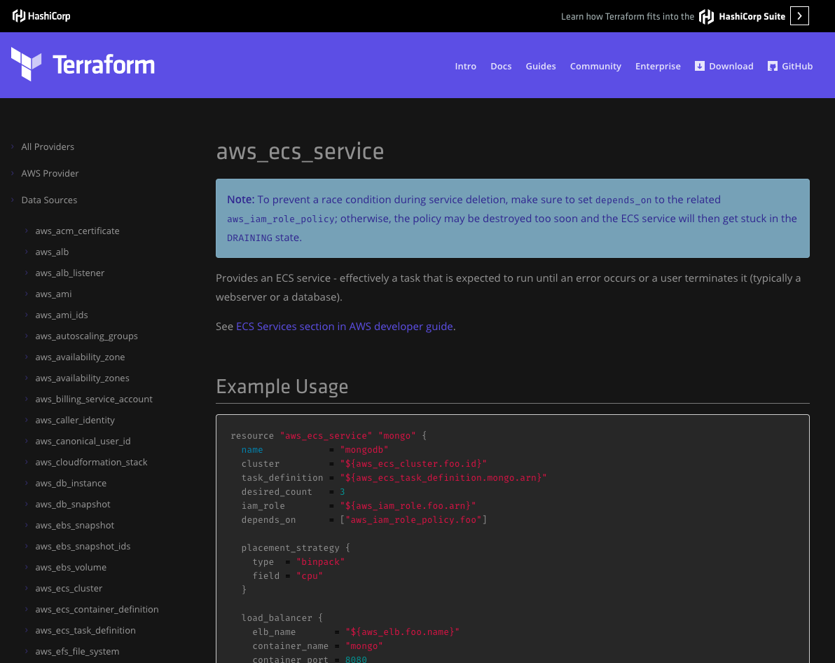 Dark Terraform Docs