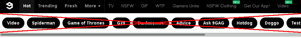 9GAG no "featured tag" bar