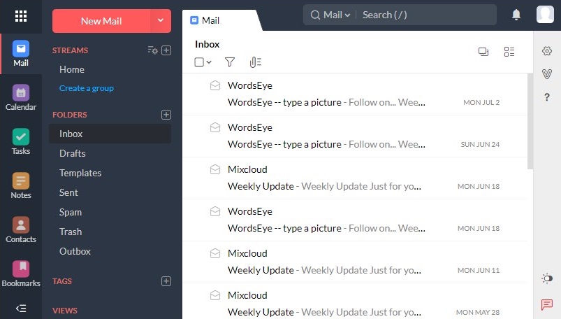 Hide chat bar on Zoho Mail