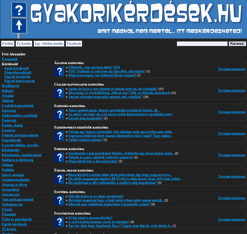 Gyakorikerdesek.hu Dark mode