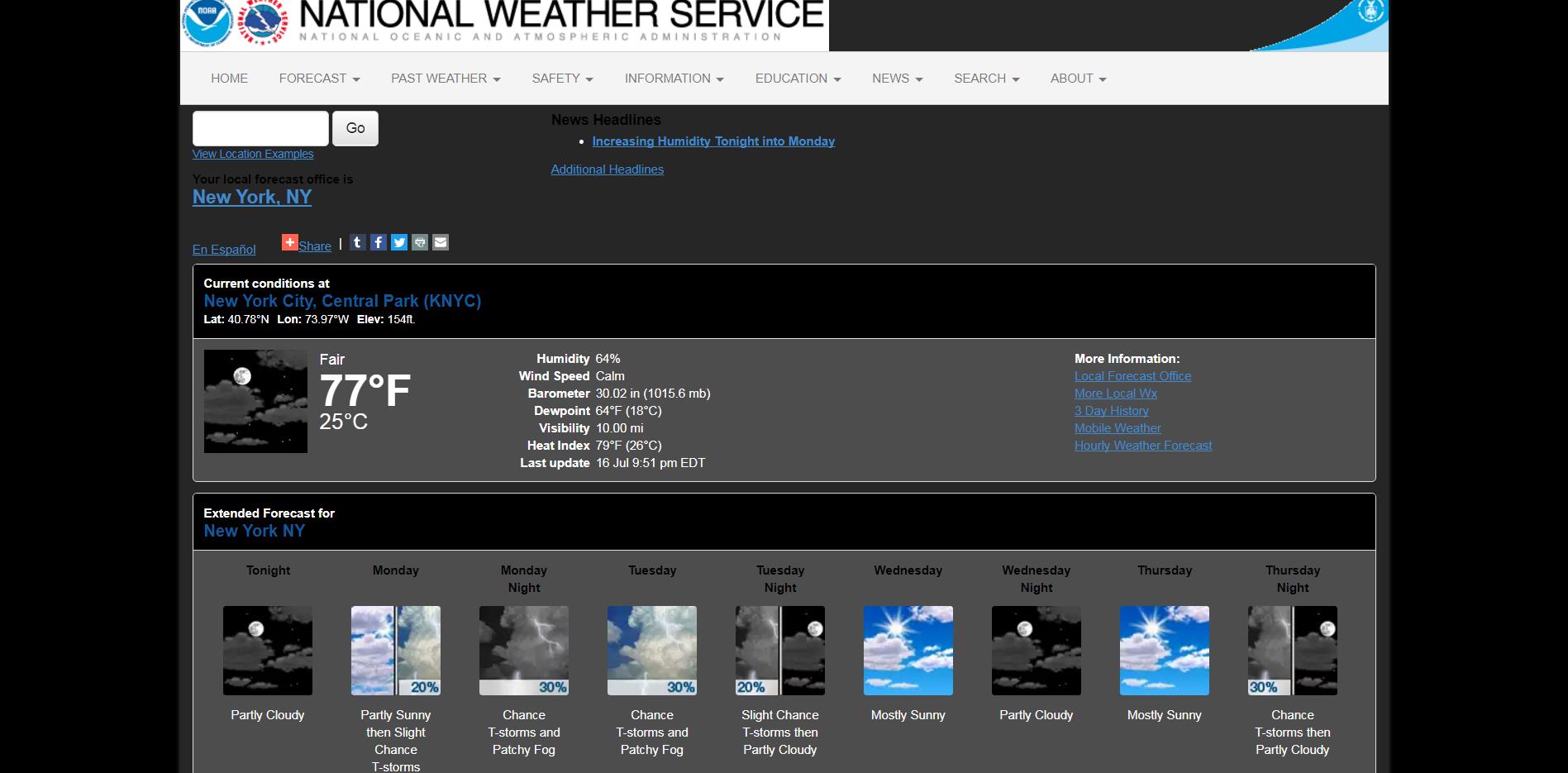 weather.gov Dark Mode