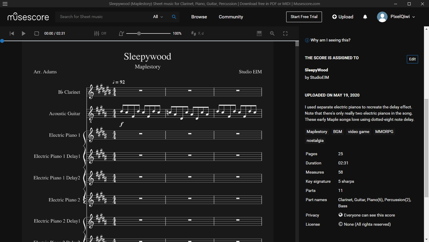 PQ Musescore Night Theme
