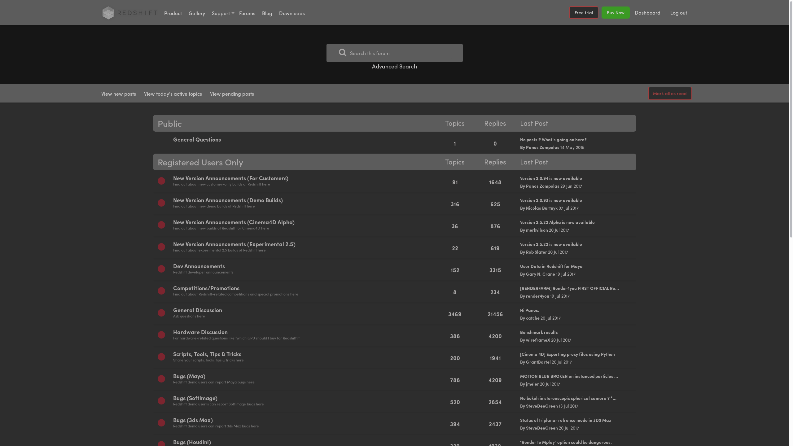 Redshift Forums Dark