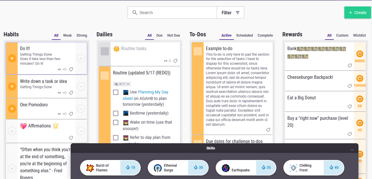 Habitica All-Yellow Tasks
