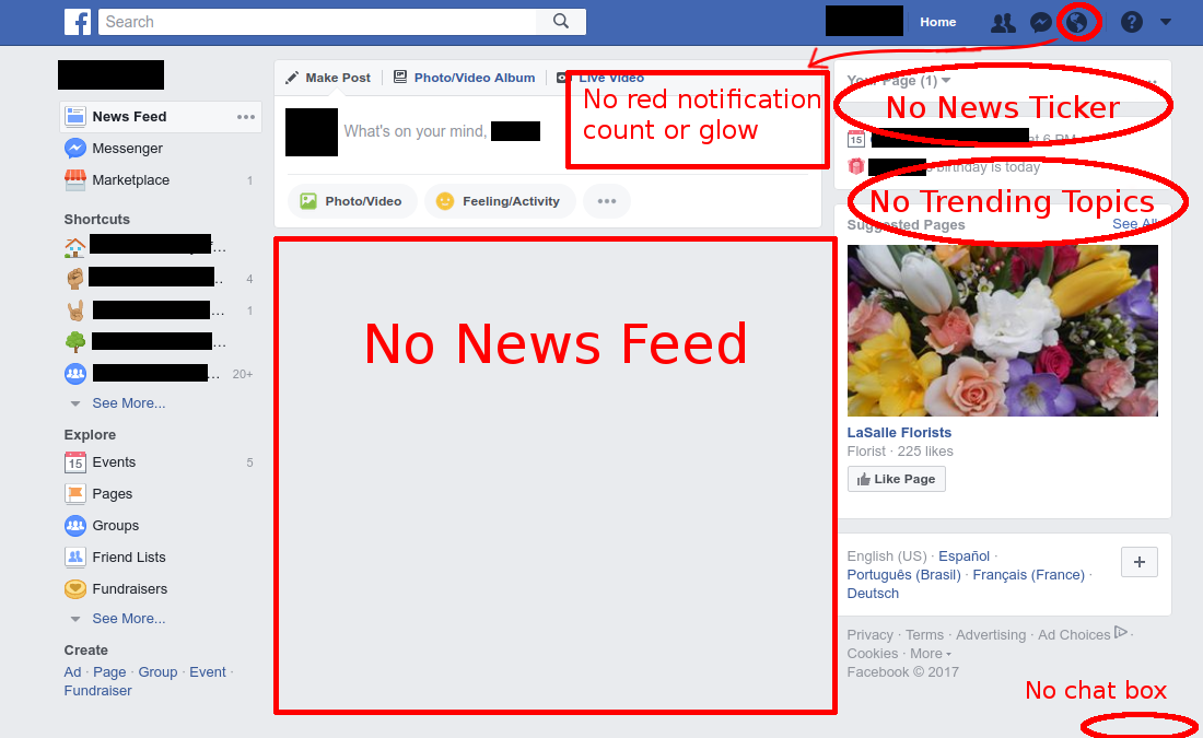 Distraction-Free Facebook