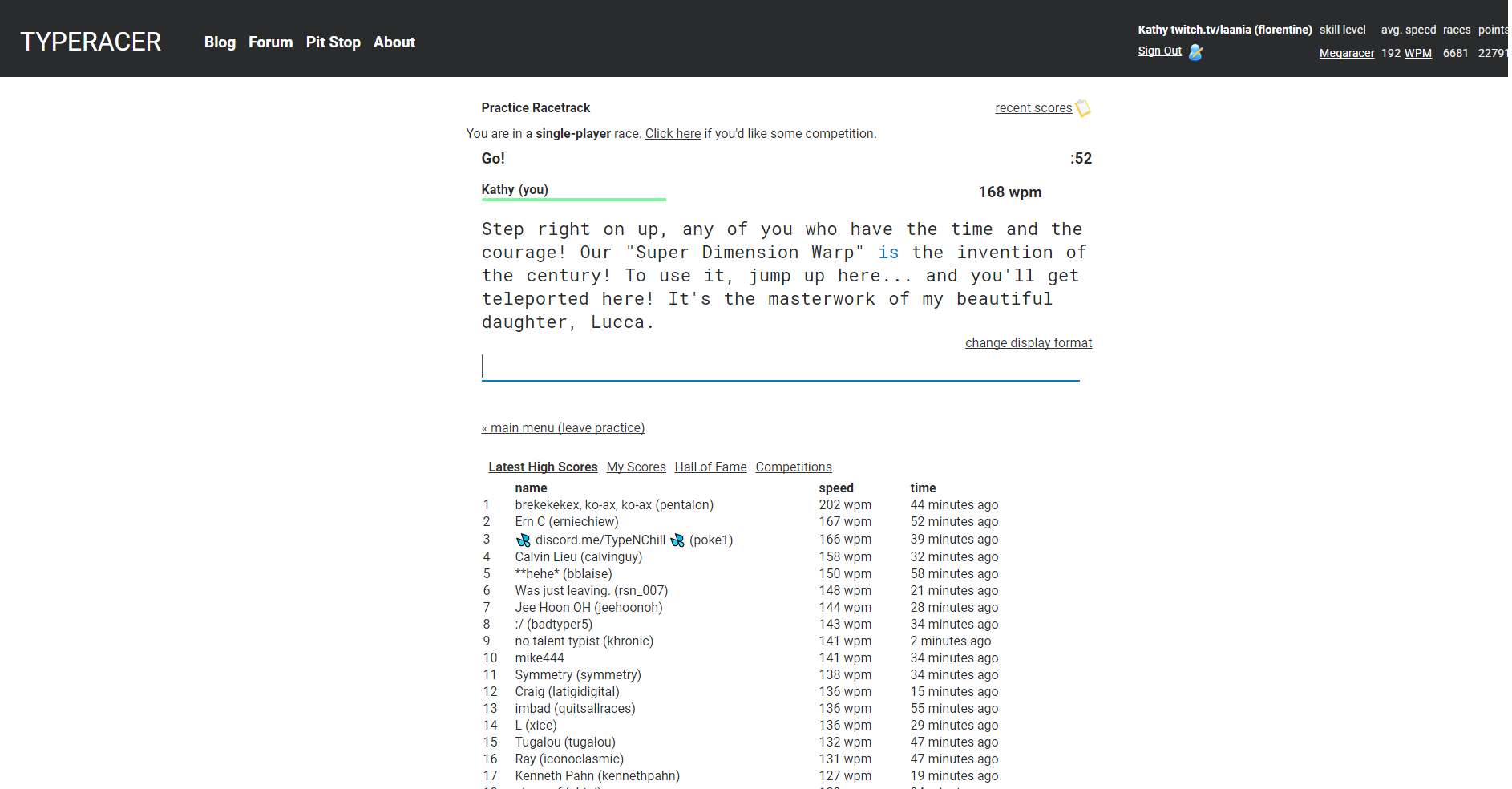 TypeRacer - Modern v3