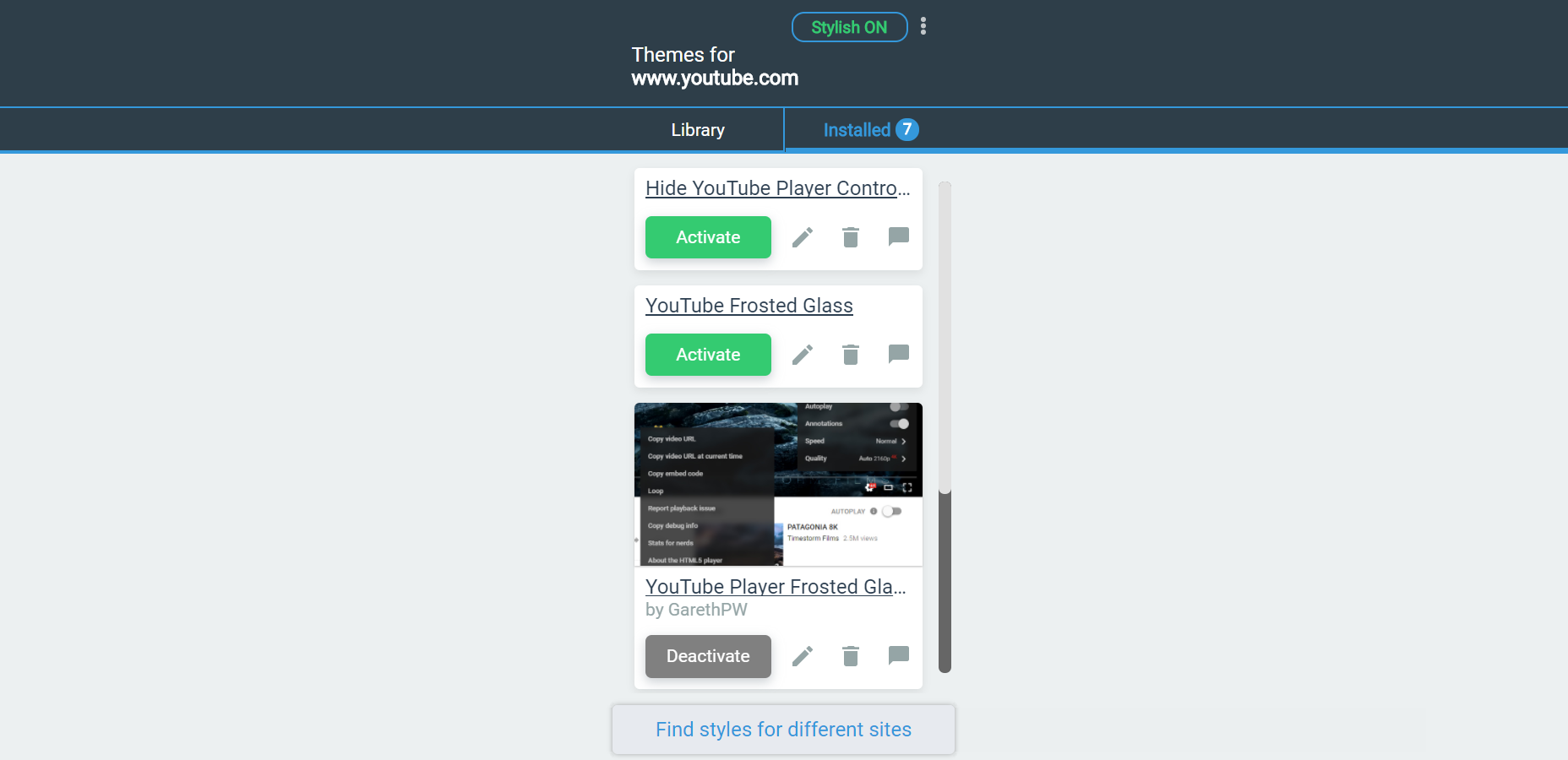 Tidy Stylish Popup (Chrome)
