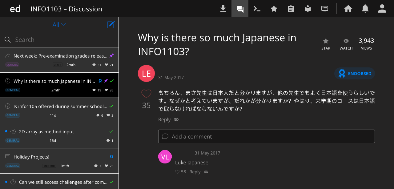 EdStem Dark Theme