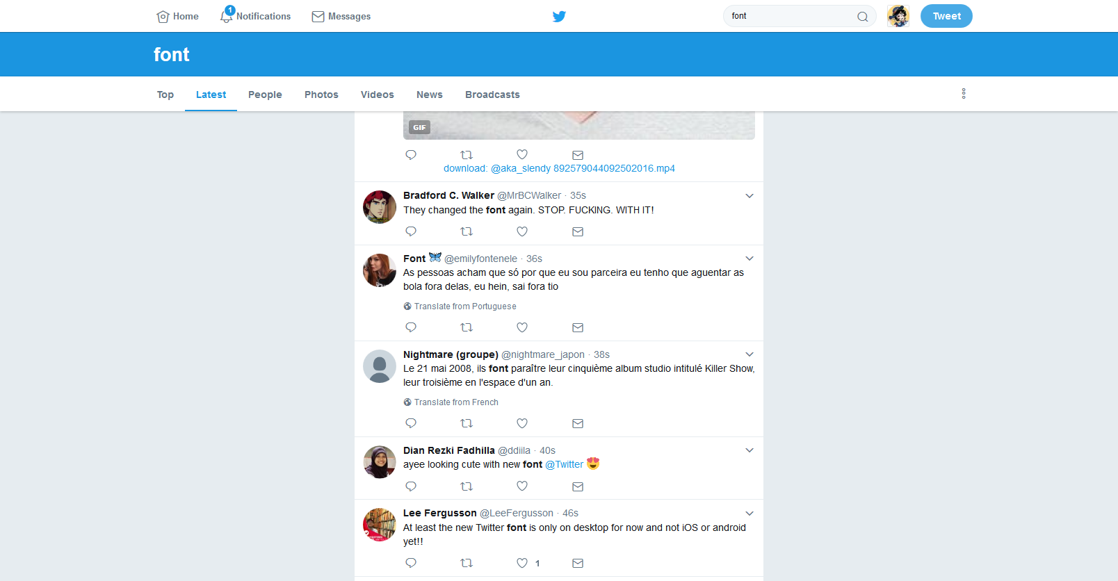 Old Twitter Typeface