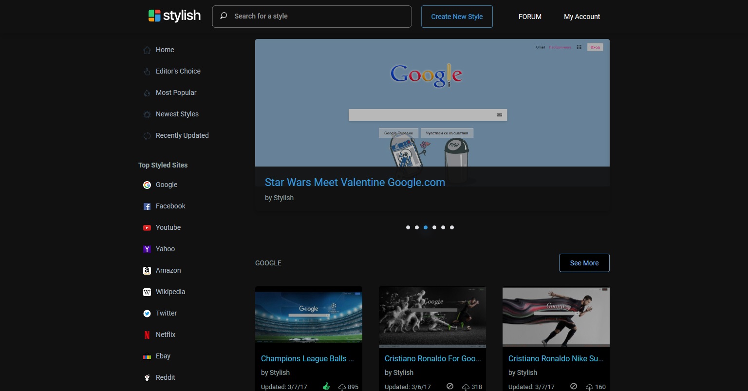 Dark Stylish (userstyles.org)