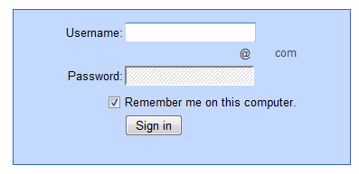 Gmail / Google Apps Login - Minimized Design