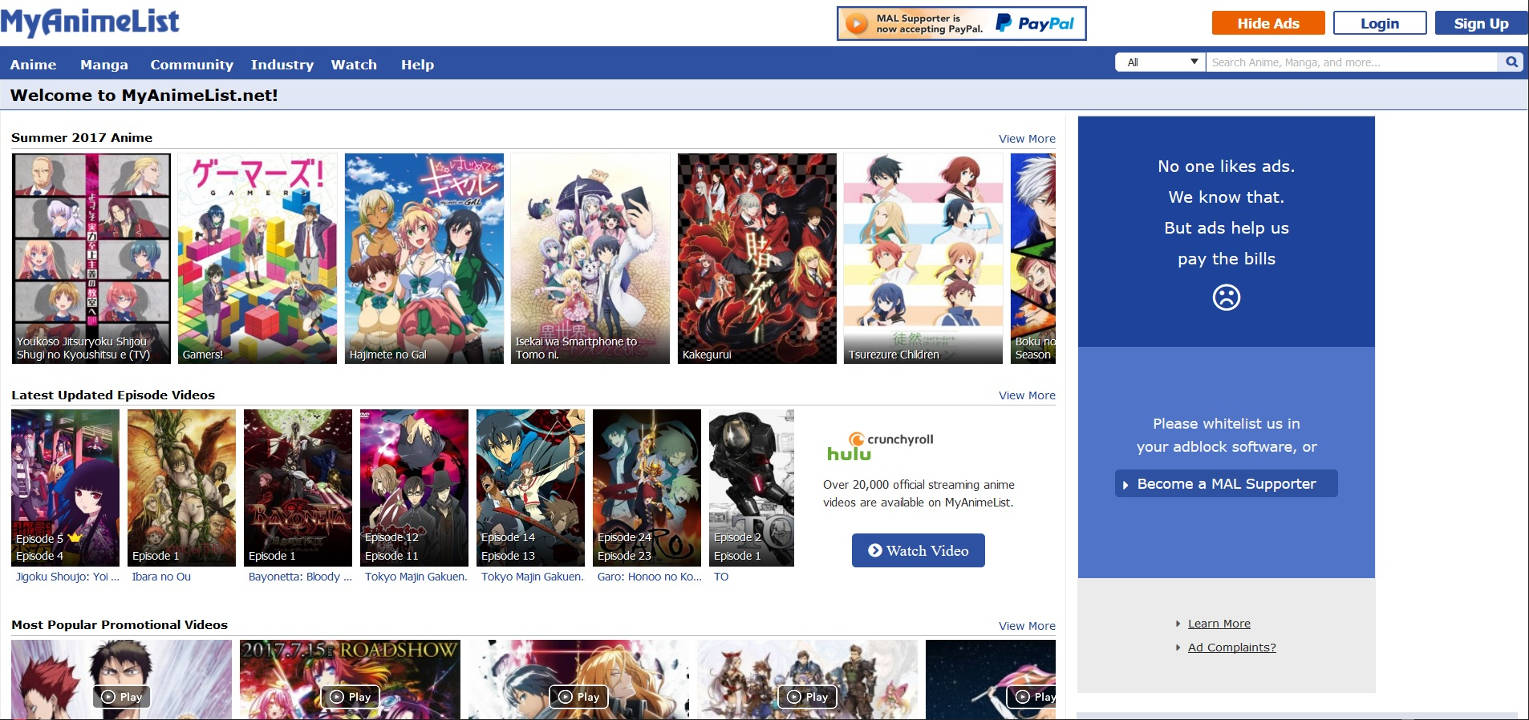MyAnimeList Full Width