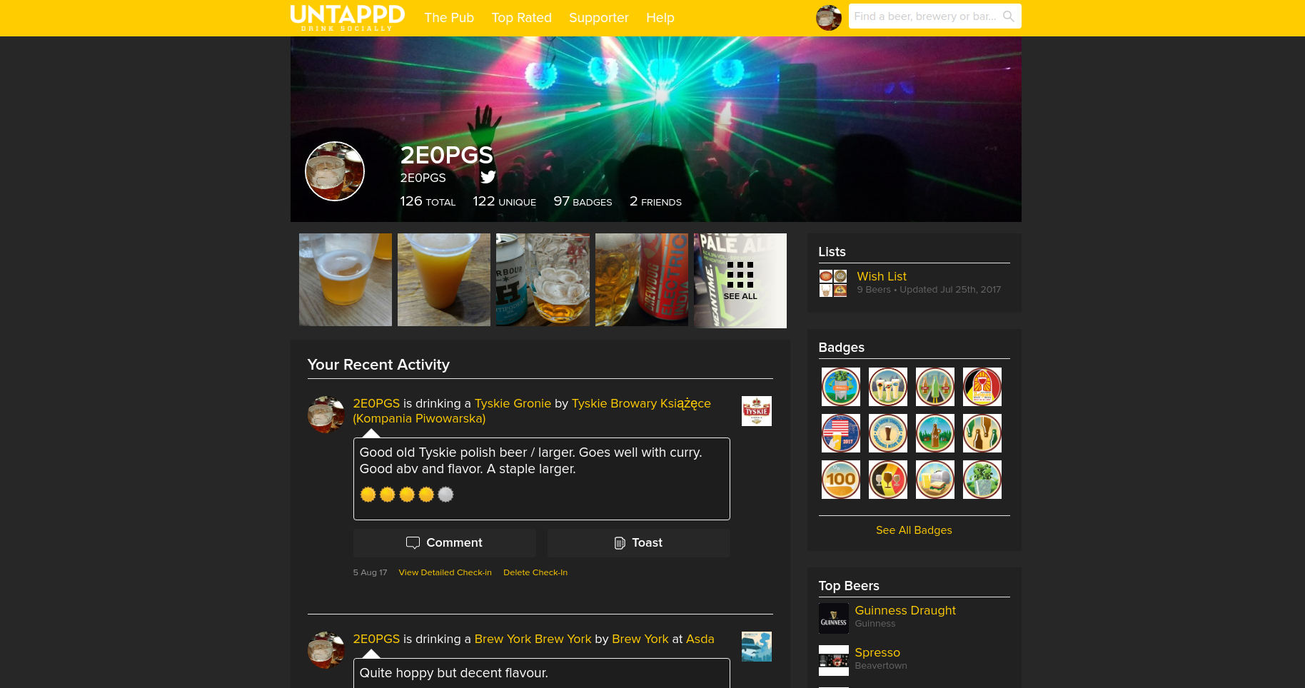 Untappd.com Dark