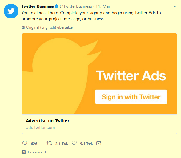 Twitter: Obvious Advertisements