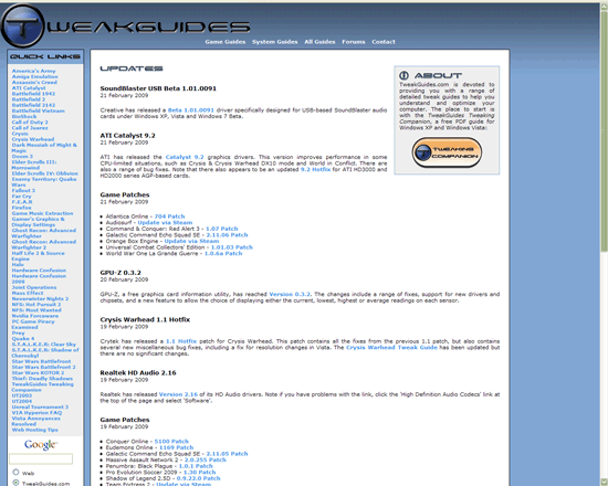 TweakGuides - Streamlined