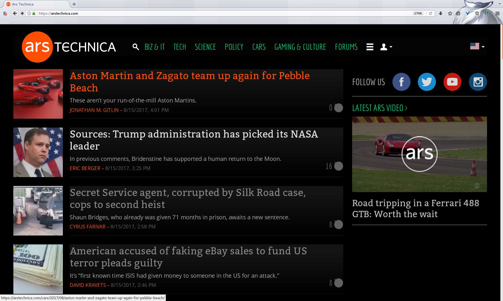 ArsTechnica Dark Visited
