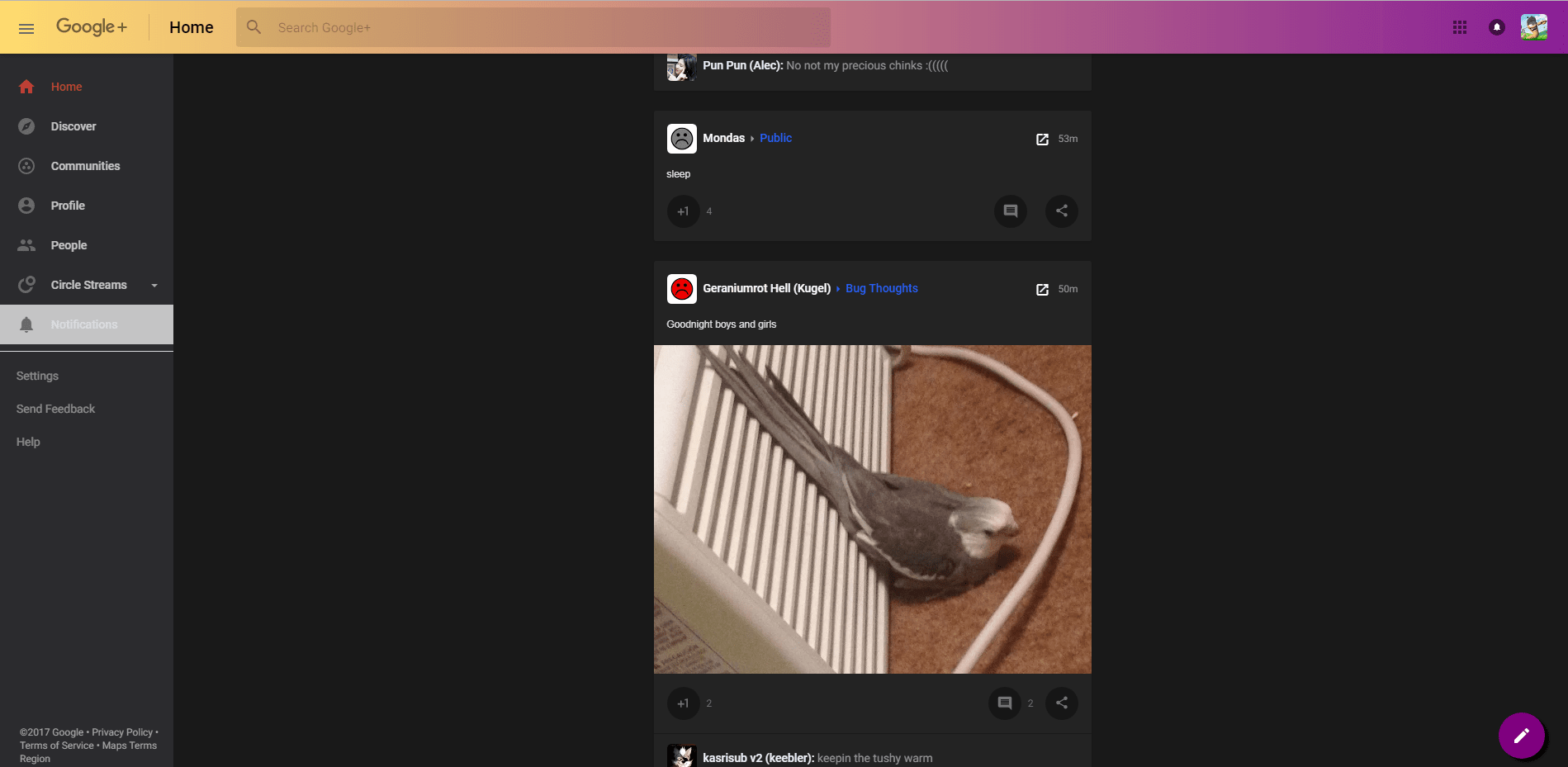 Google+ Dark Fade [ABANDONED]
