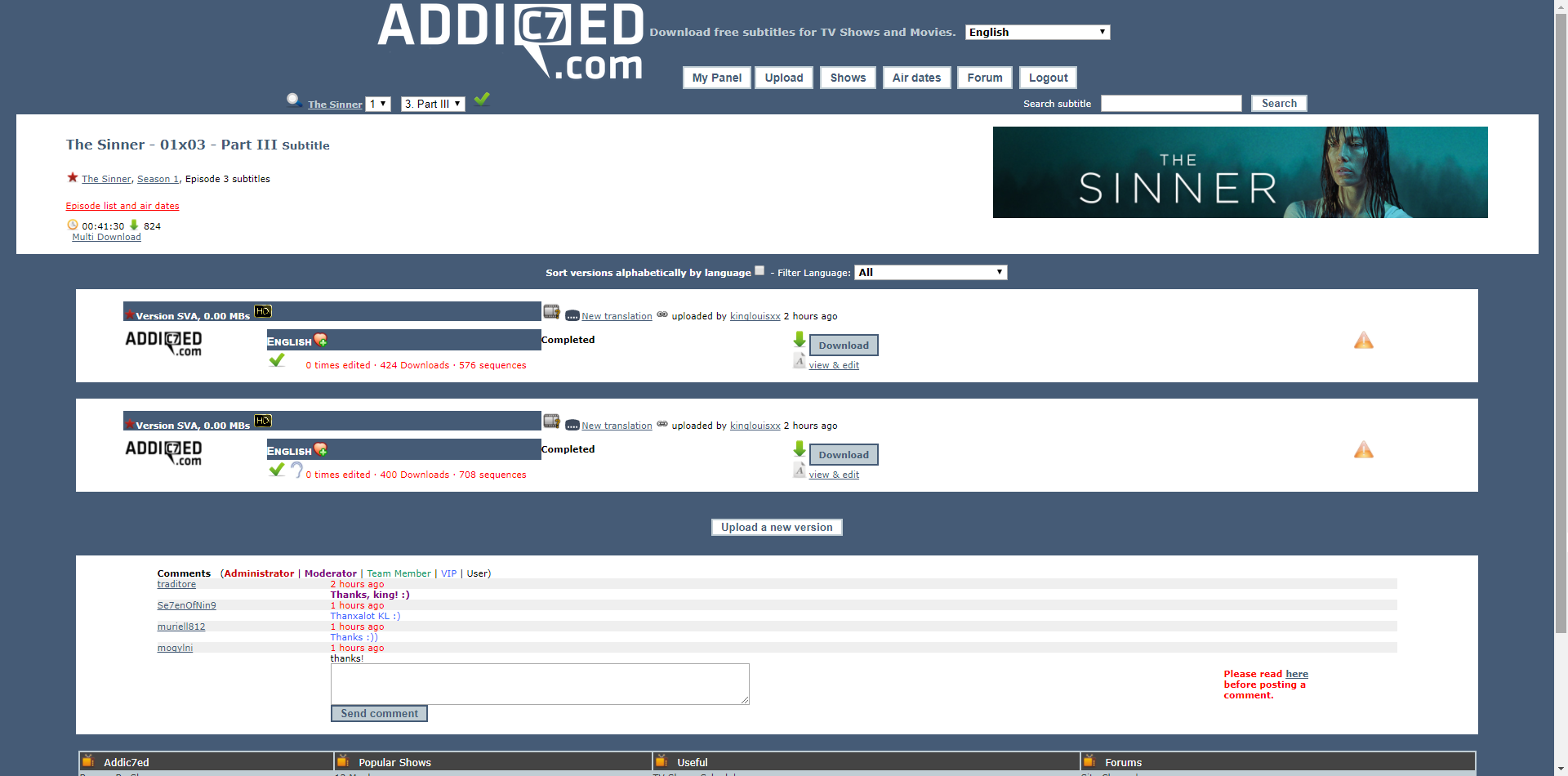 Addic7ed (subtitles) zen blue style
