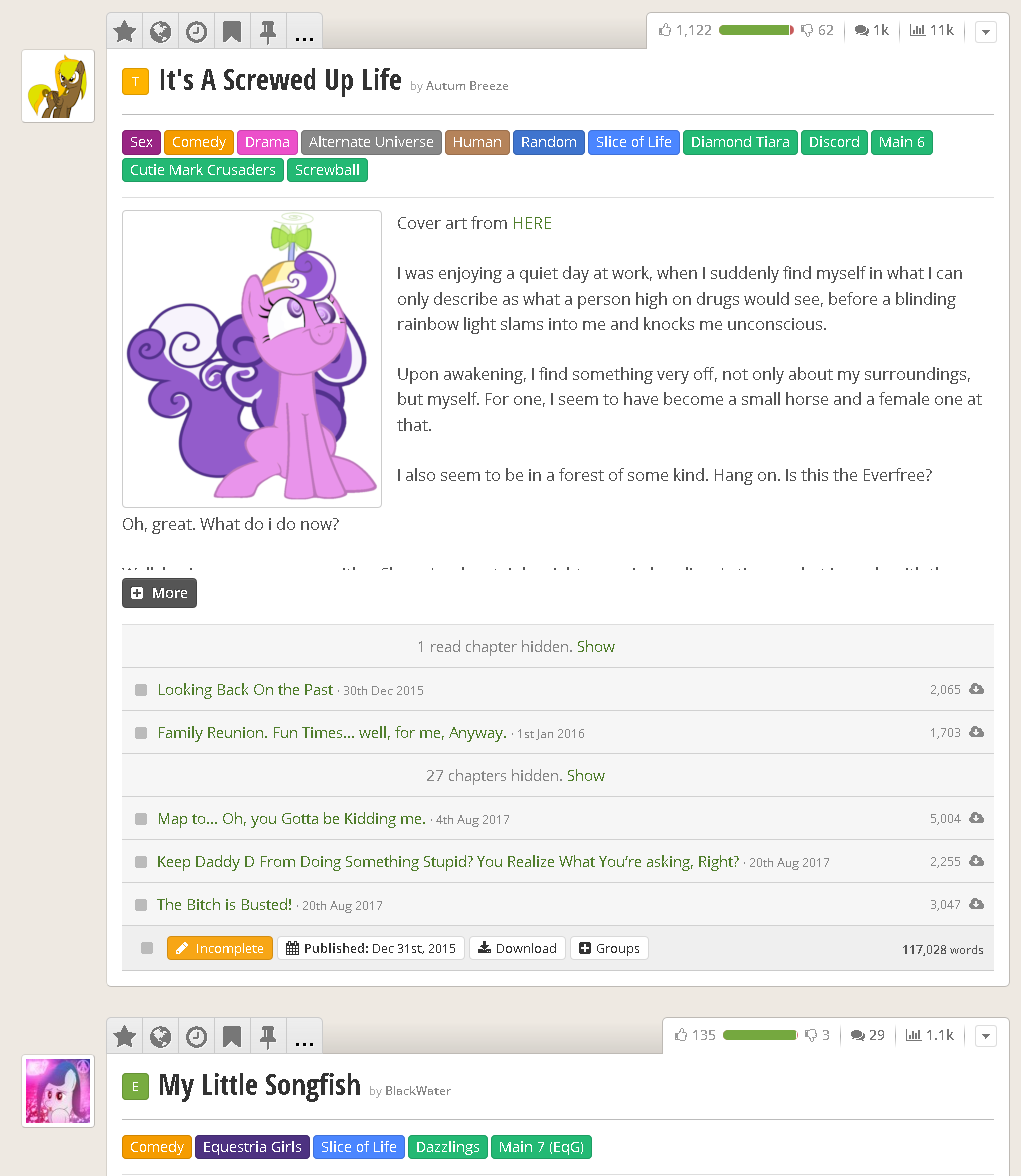 FimFiction - get old tag colors back!