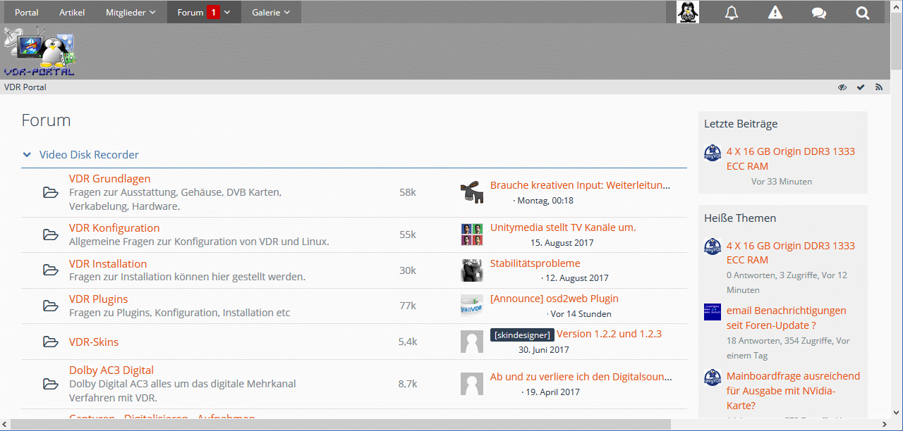 Compact layout for vdr-portal.de