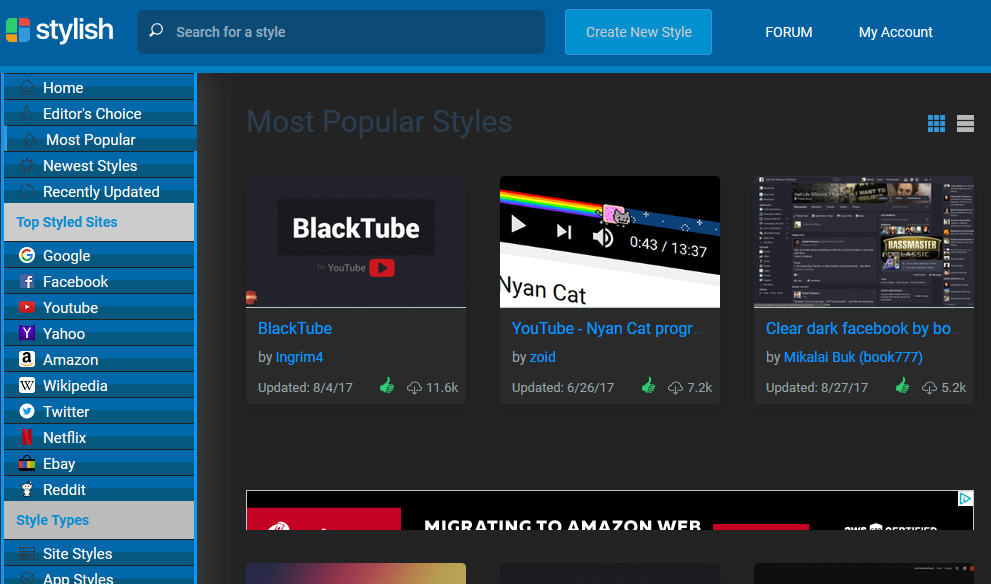 Userstyles.org zDark Skin