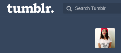 Tumblr dashboard button