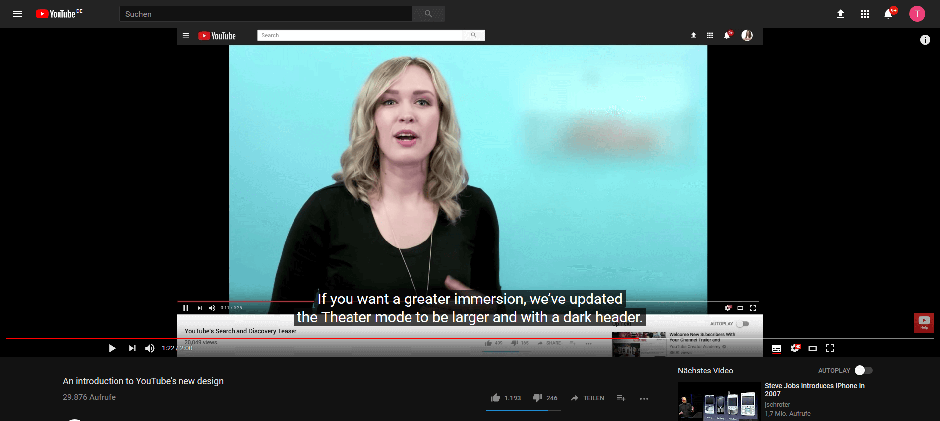 YouTube: Theatre Controls Margin