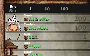 Cookie Clicker - Smaller Buildings List