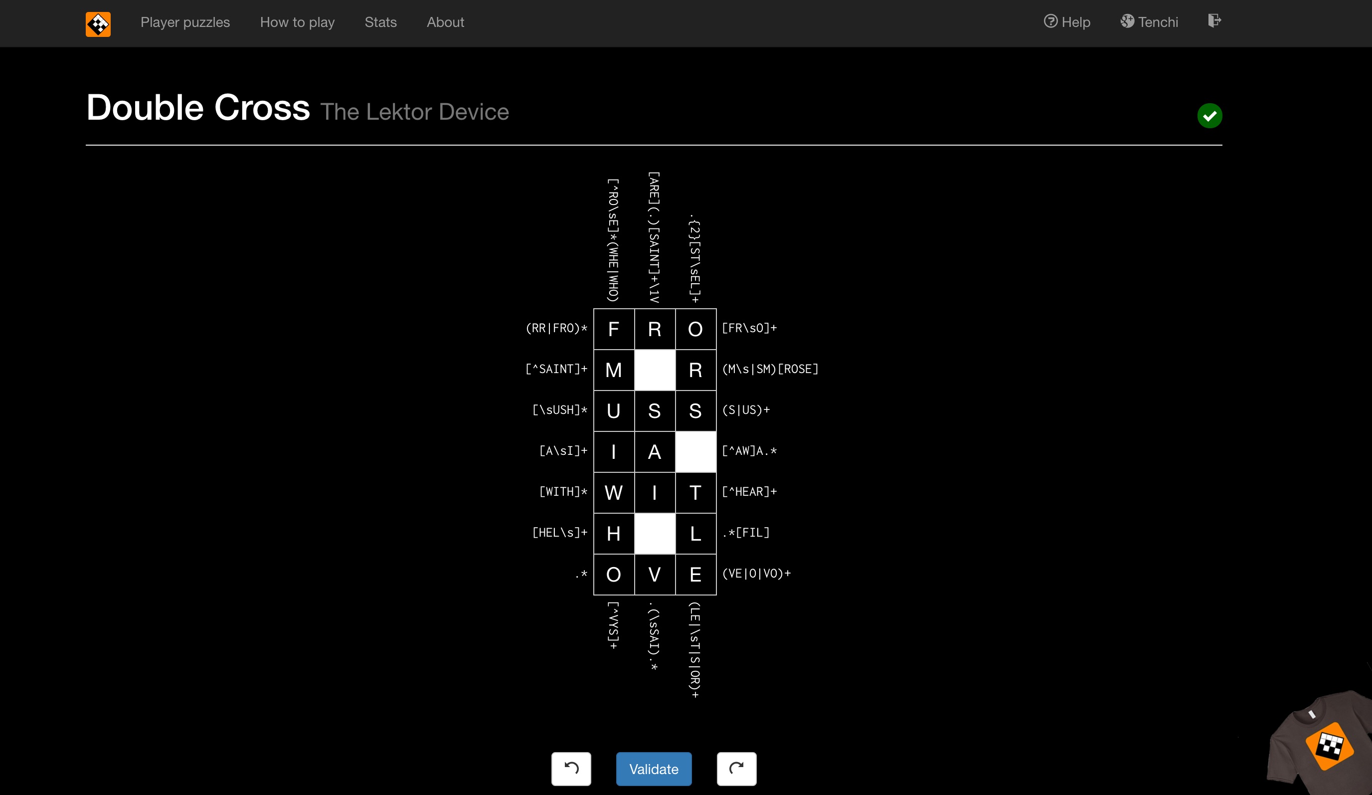 Regex Crossword Dark