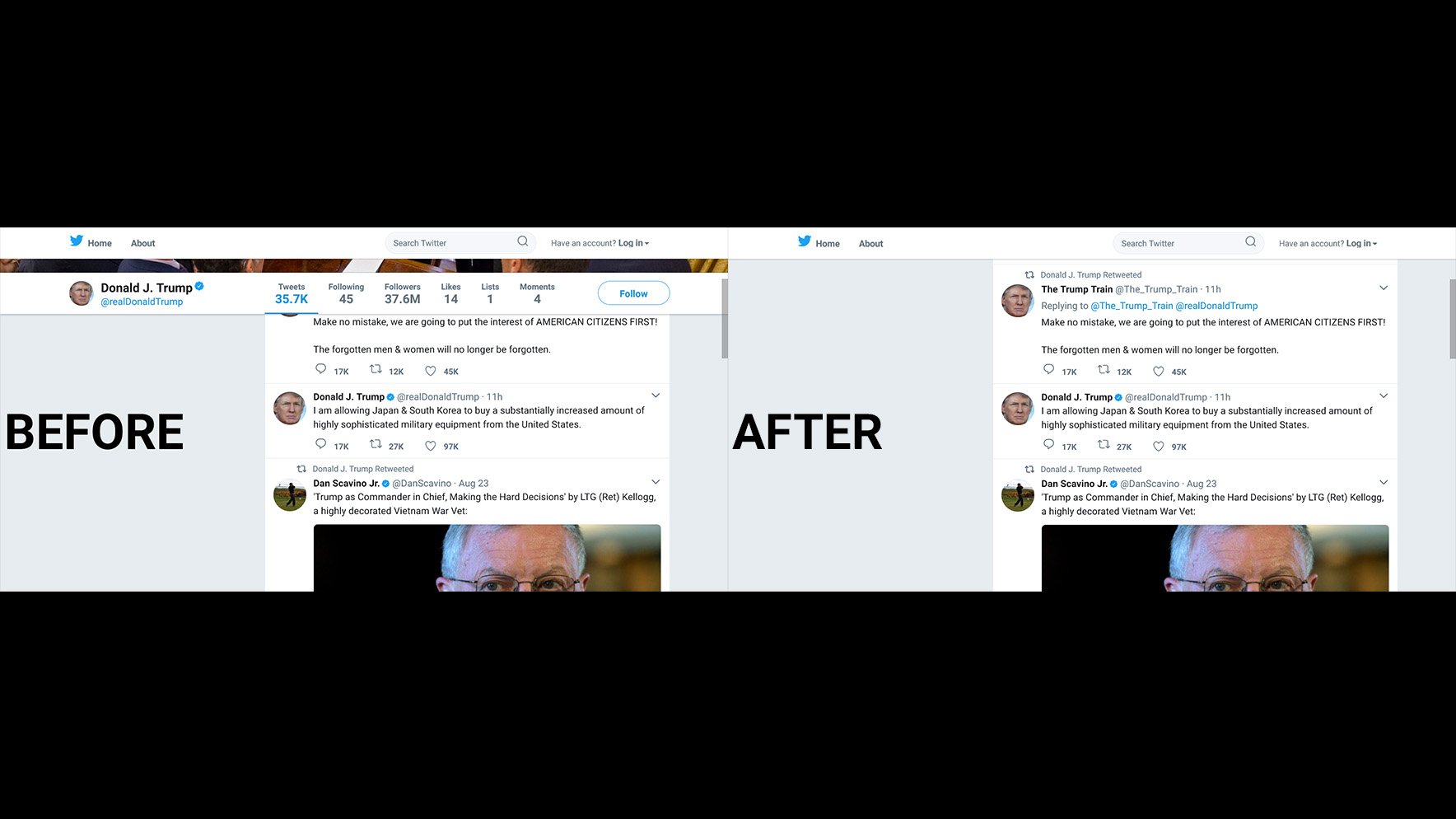 Remove Twitter Top Fixed Header