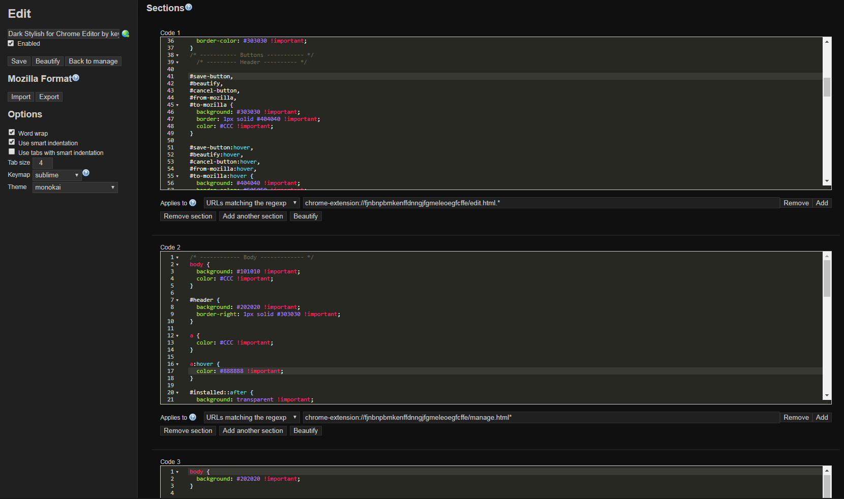 Dark Stylish for Chrome Editor by keystoneclimber