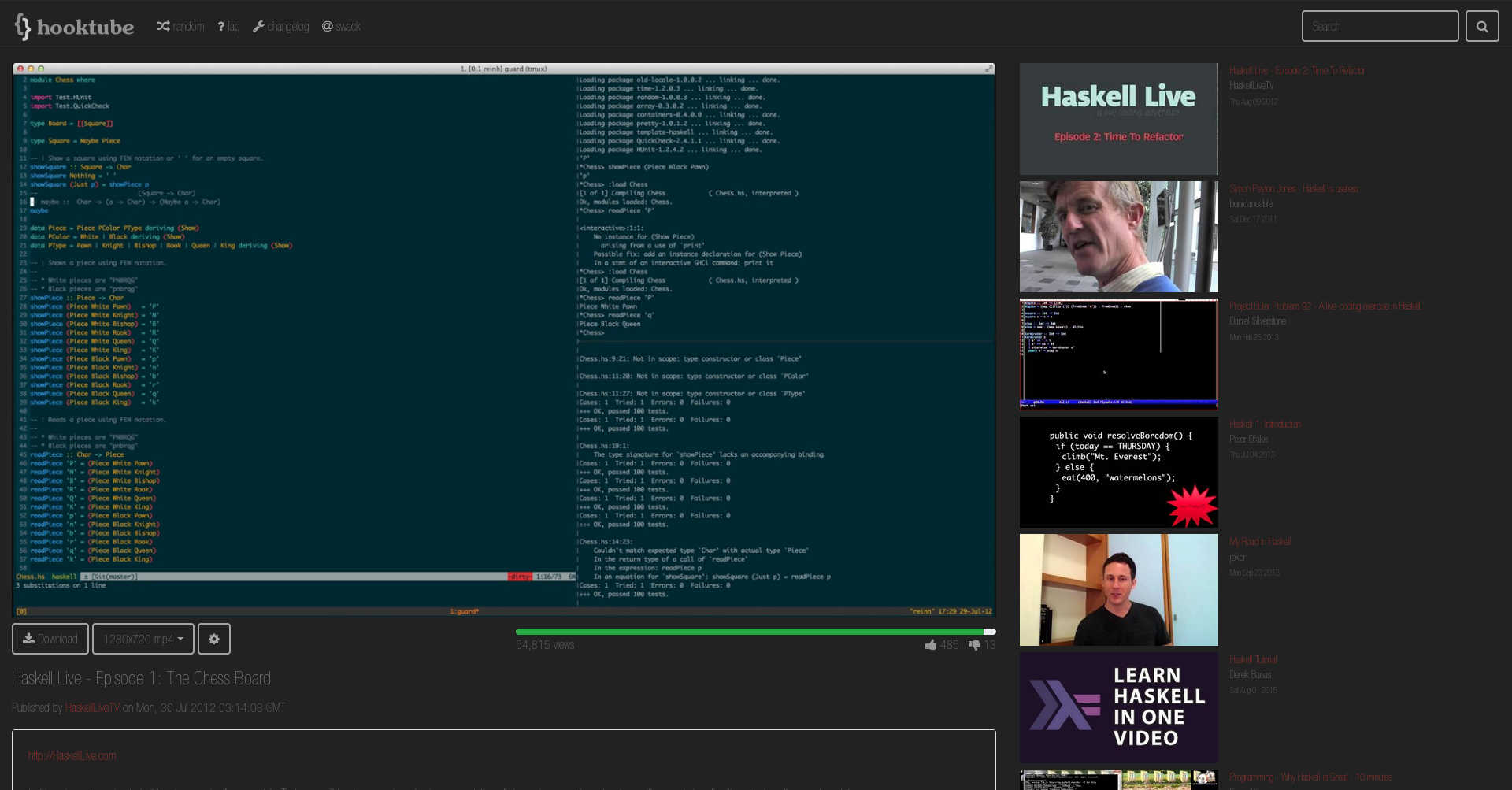 Hooktube Dark Theme
