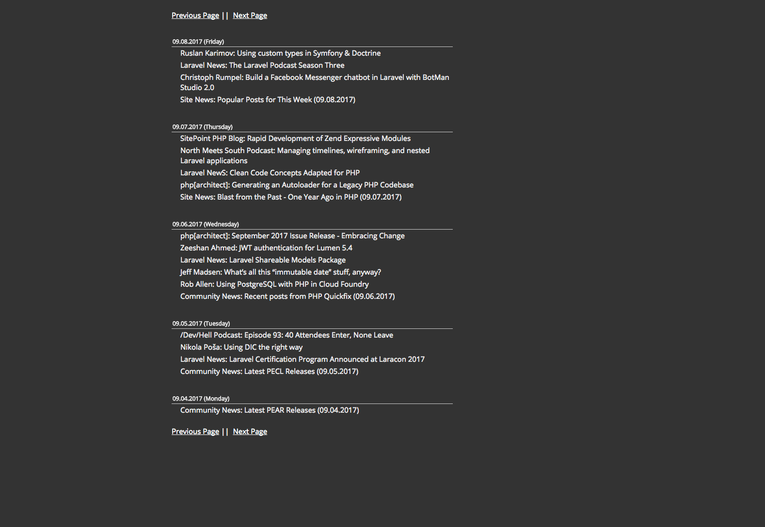 Dark + Clean / phpdeveloper.org