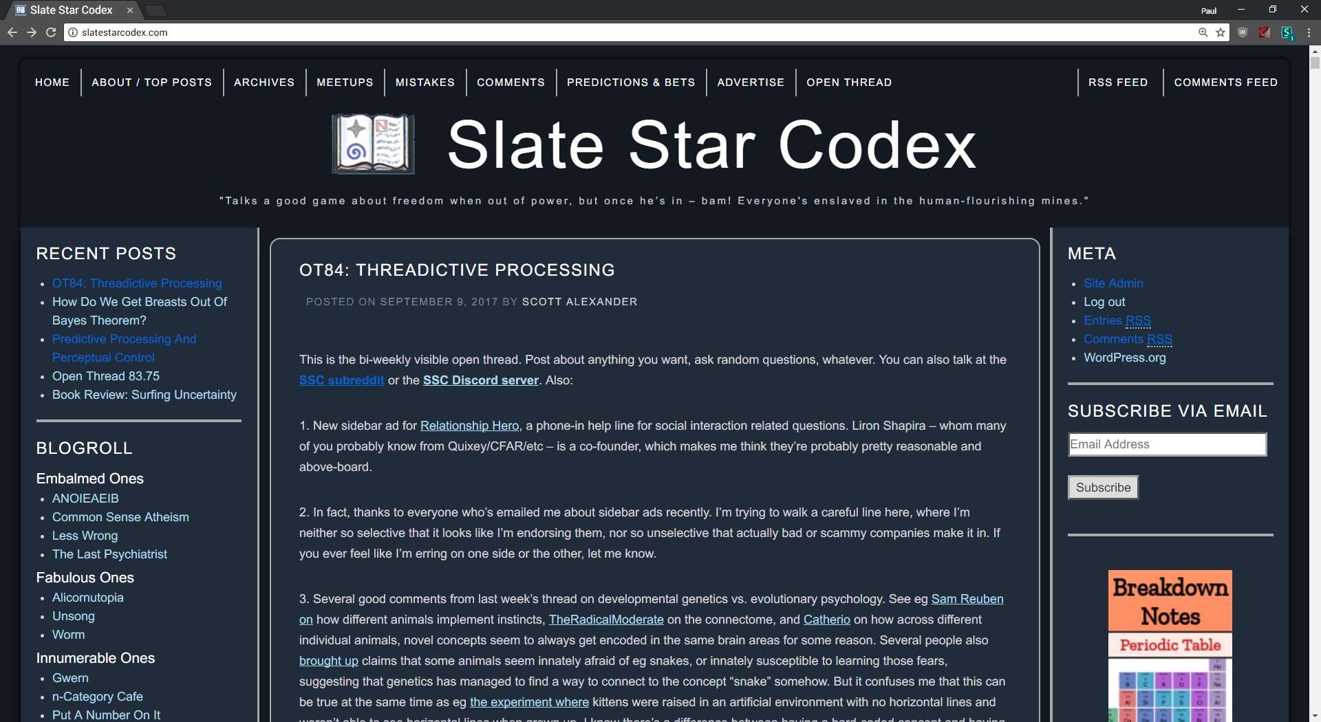Slate Star Codex Dark