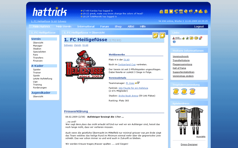 Hattrick Skin v 0.1b/w by M_Oses