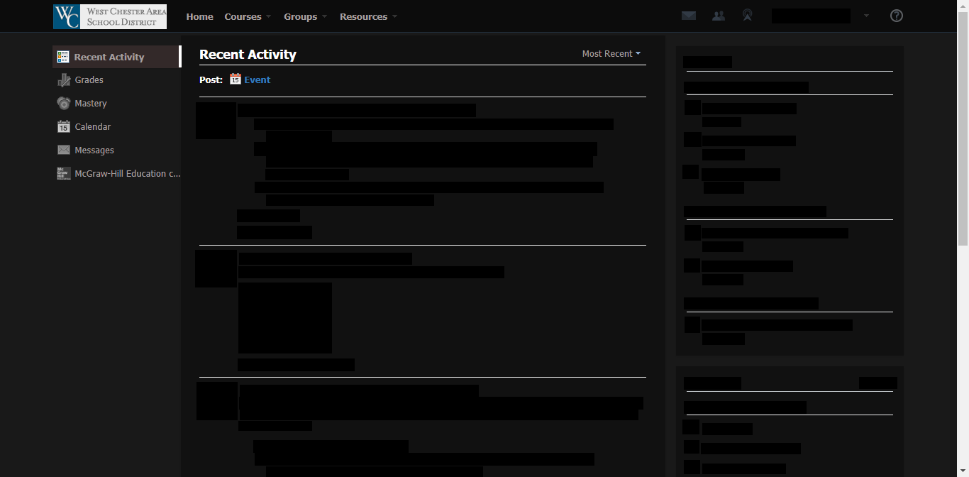 Dark WCASD Schoology