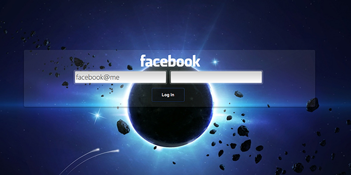 Facebook Dark Blue Login Screen