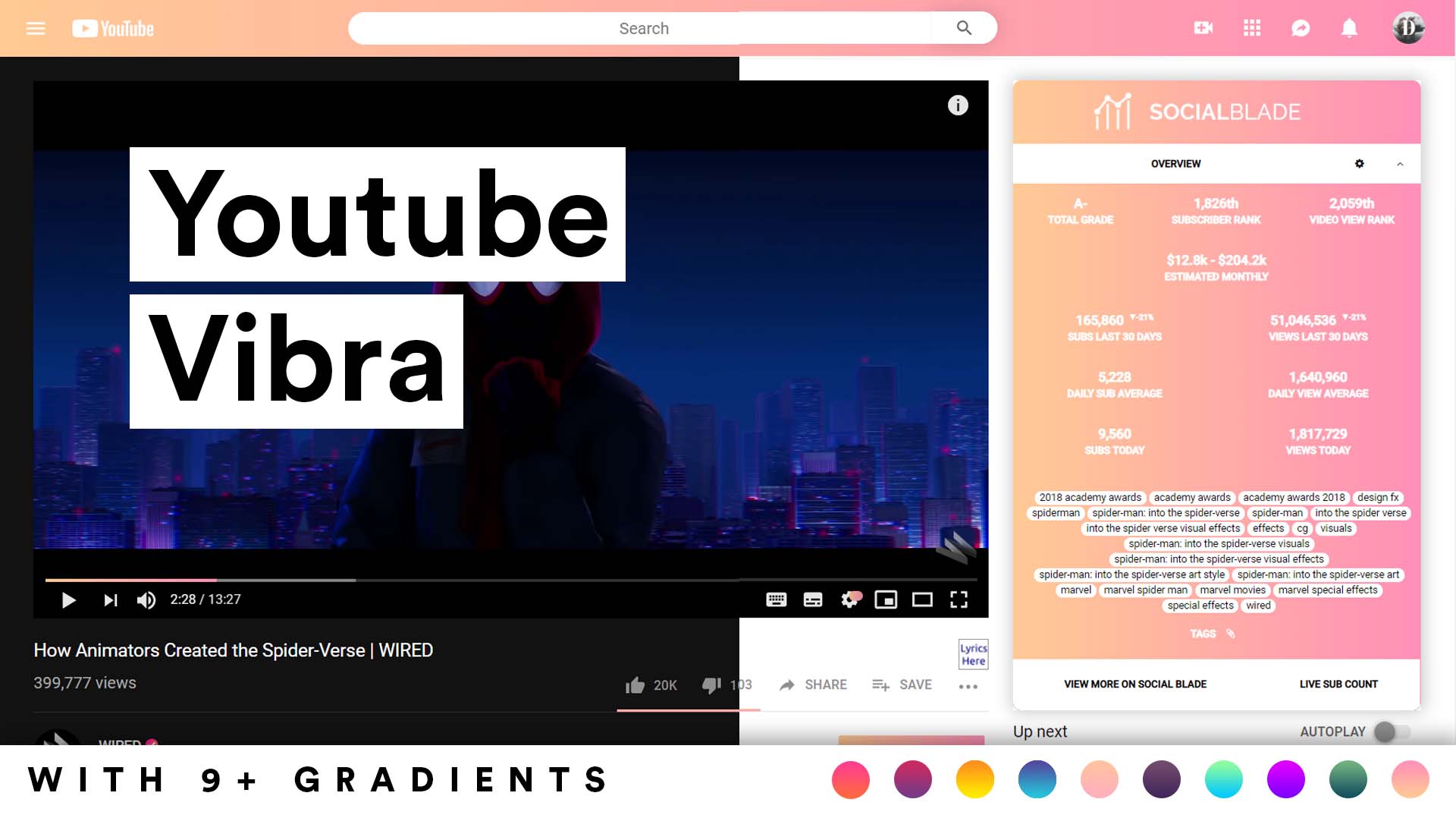 Youtube Vibra for New YouTube (Light and Dark)