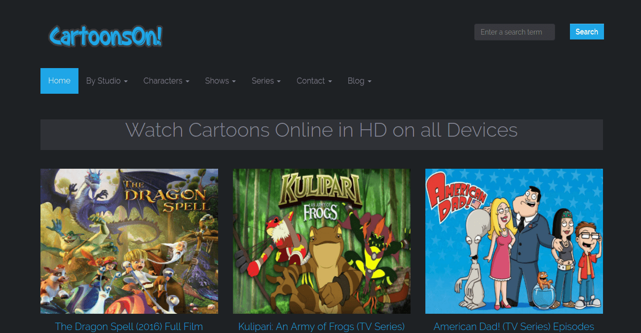 CartoonsOn Dark Theme
